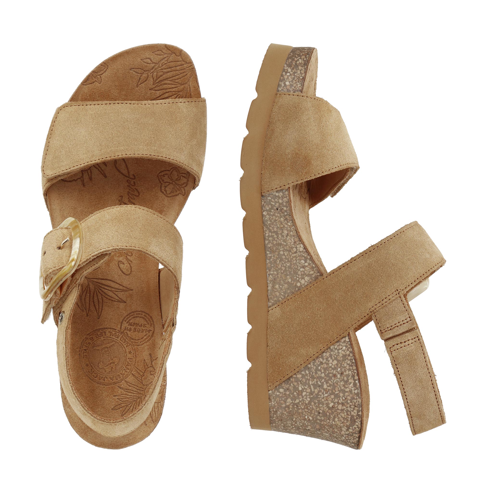 panama-jack-valle-b1-keilsandalette-velour-cuero-camel image 4