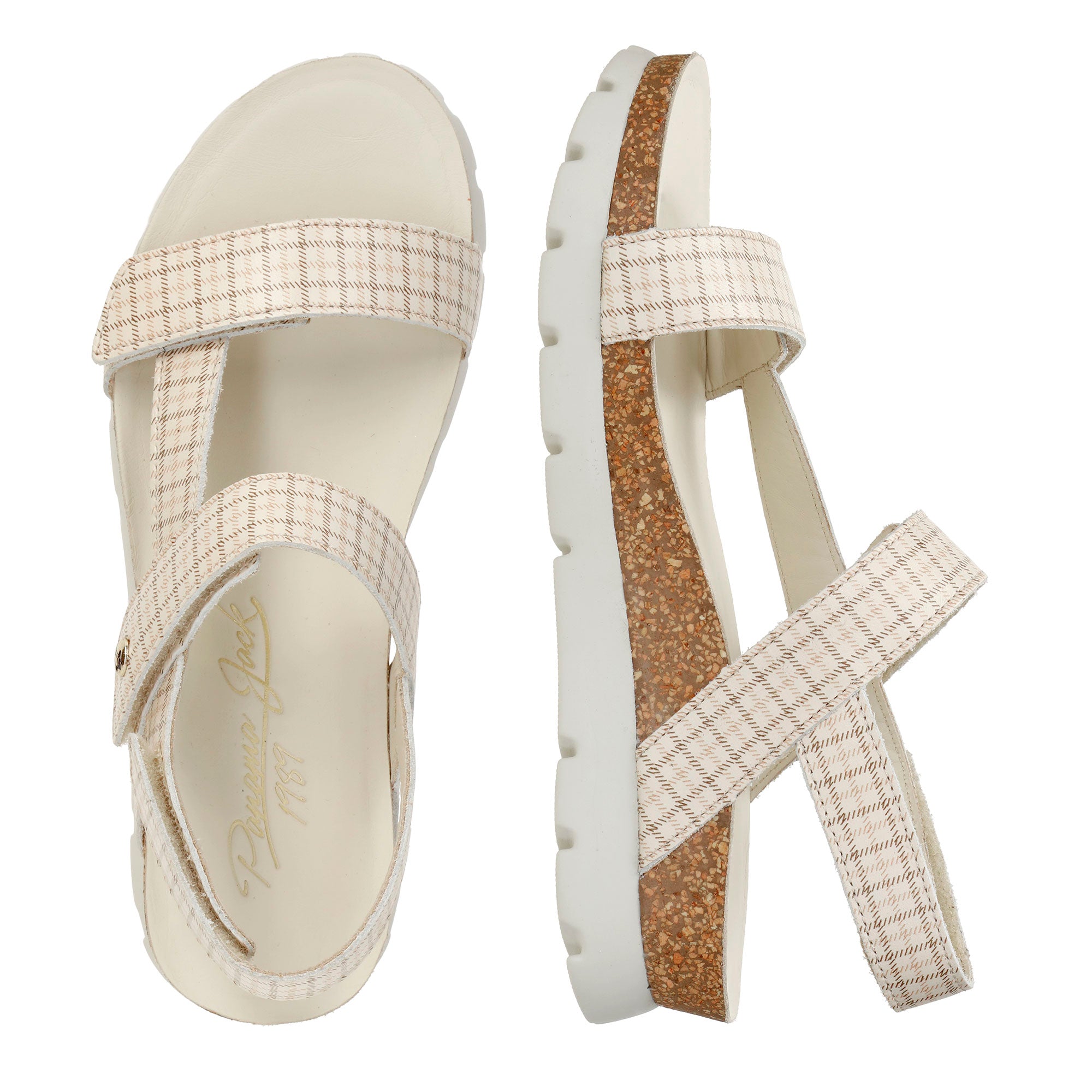 panama-jack-selma-plaid-b1-napa-damen-sandale-crudo-natural image 4