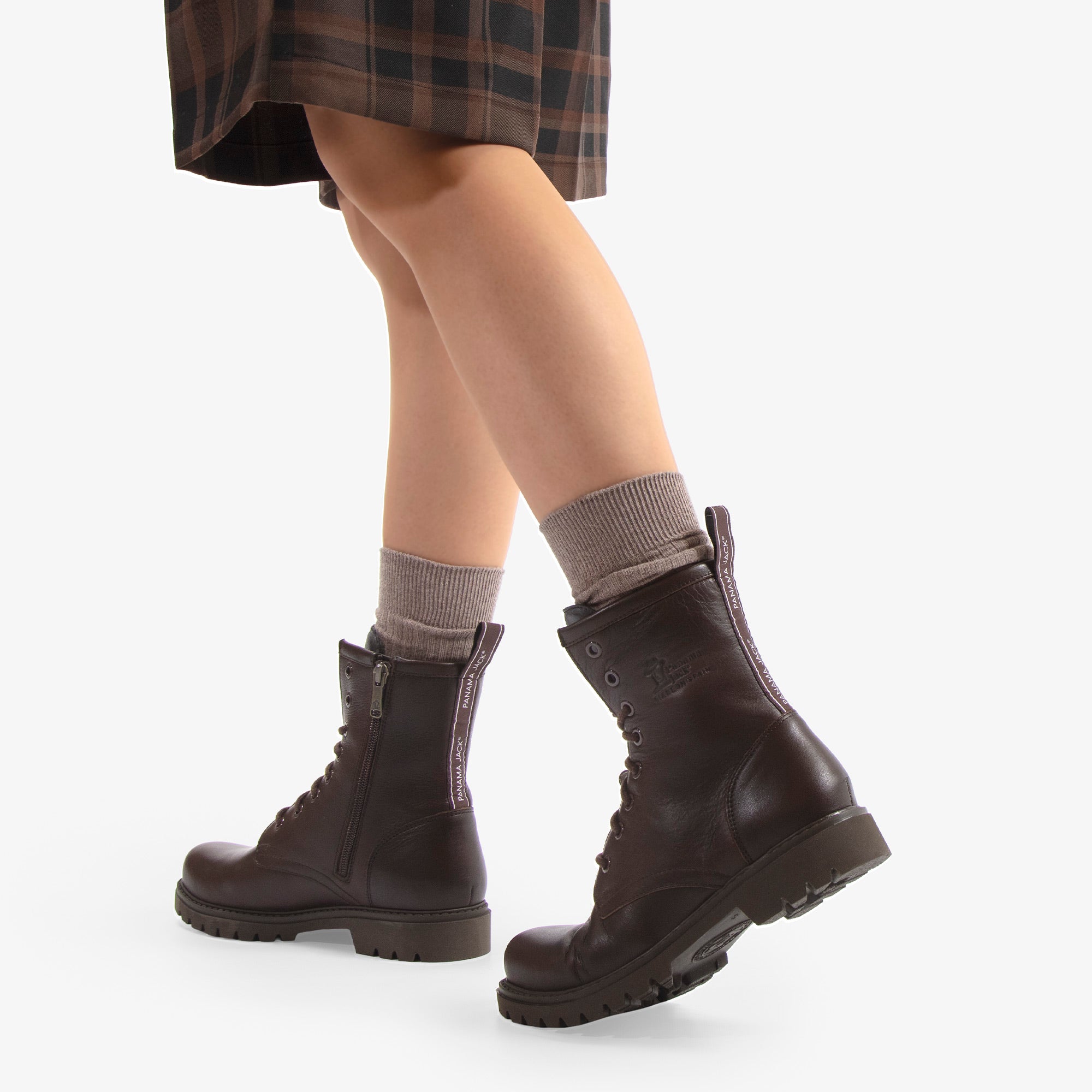 panama-jack-frisia-plaid-b1-damenstiefel-napa-braun-waterproof image 2