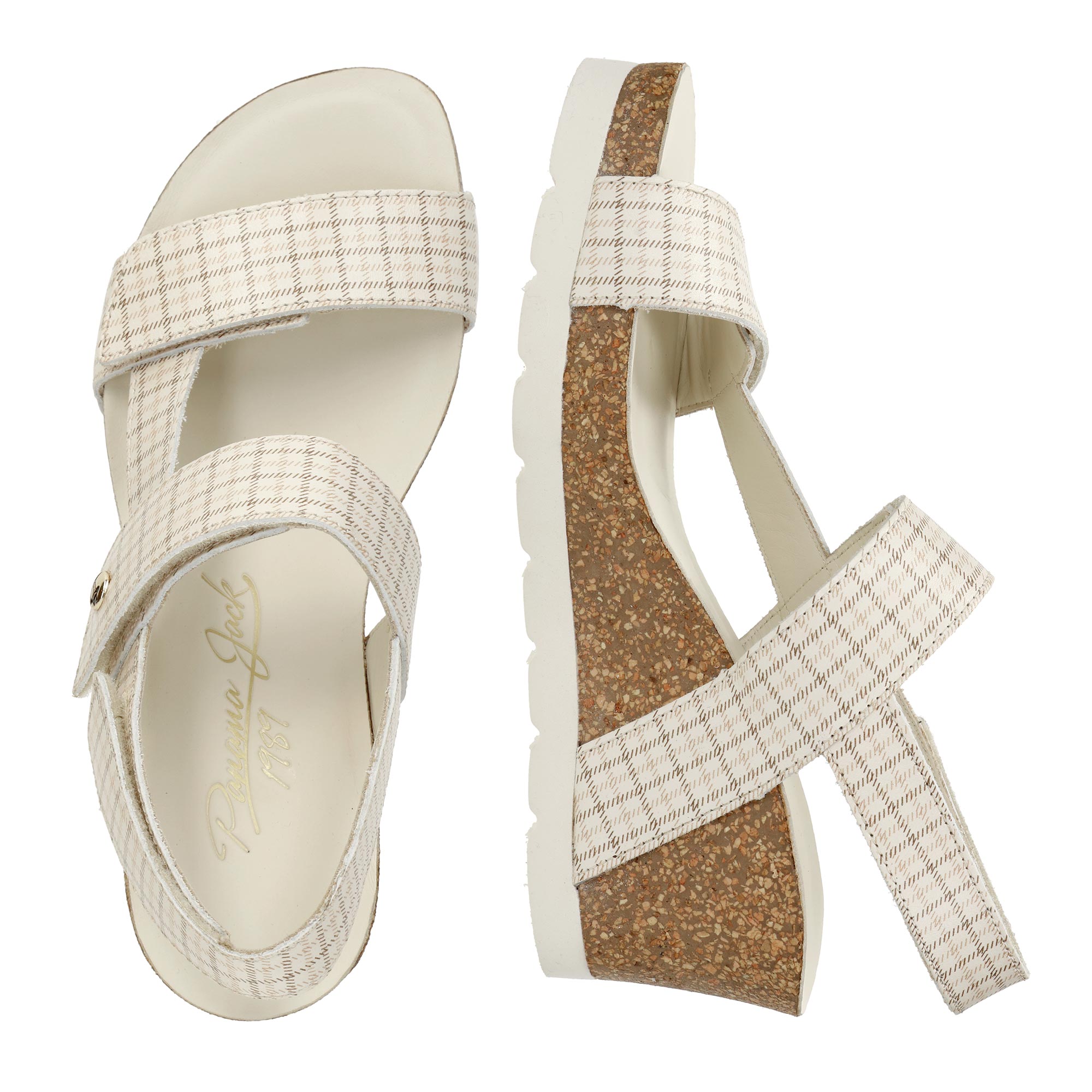 panama-jack-vilma-plaid-b1-keilsandalette-nappa-natural image 4