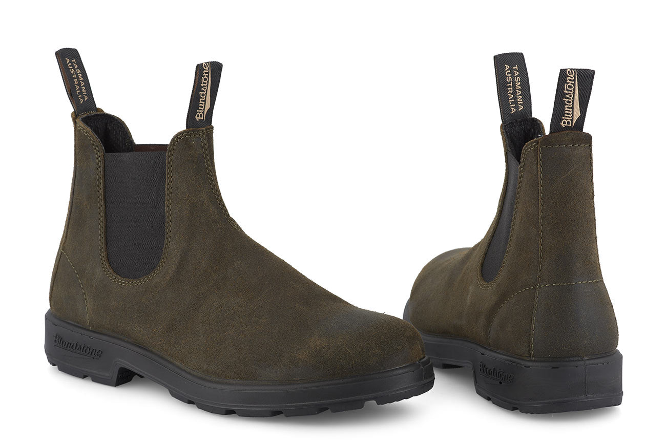 blundstone-1615-originals-chelsea-boot-dark-olive-suede image 3