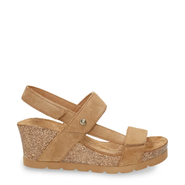 panama-jack-vilma-b2-keilsandalette-velour-camel image 1