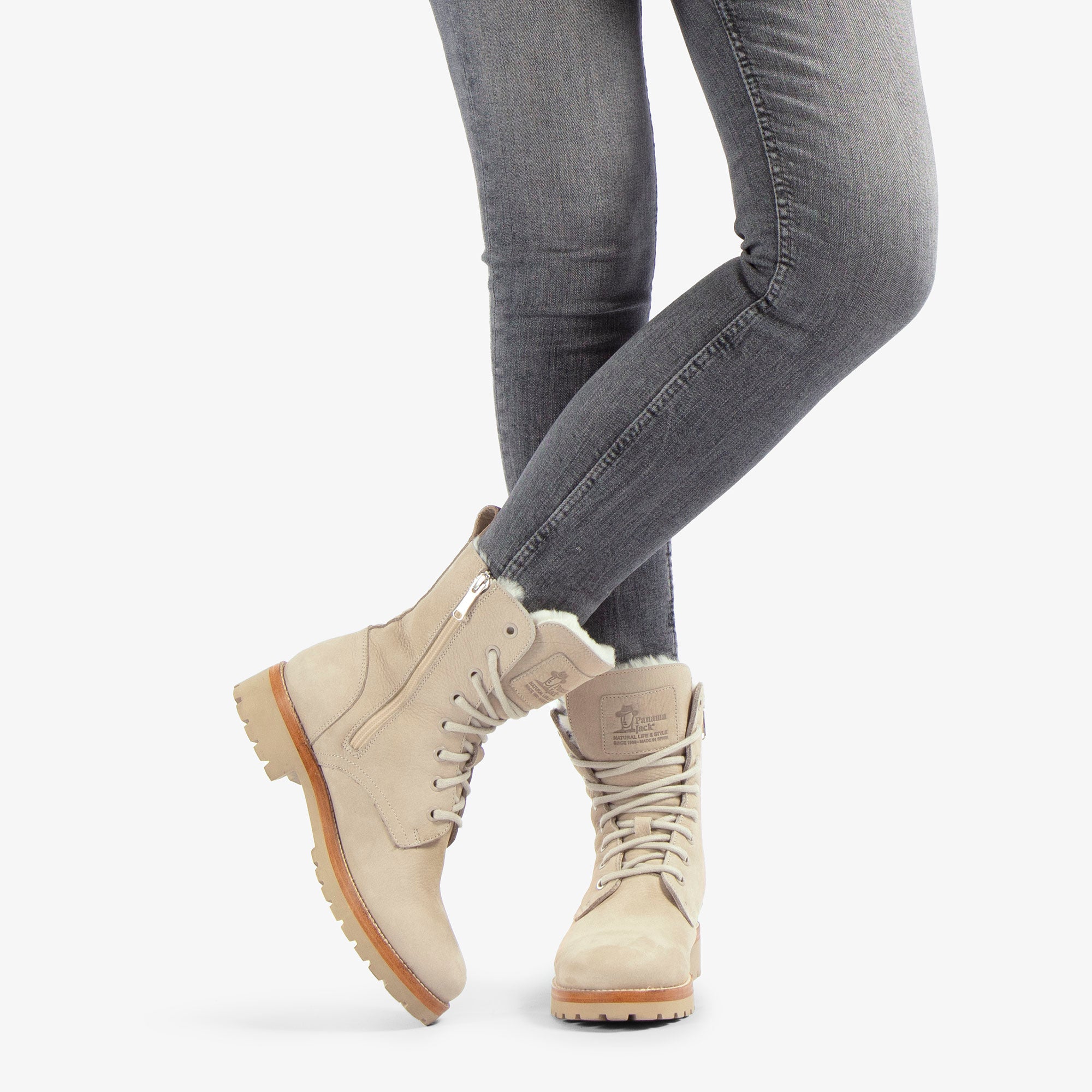 panama-jack-frisia-b12-nobuck-crudo-flacher-damenstiefel-natural image 2